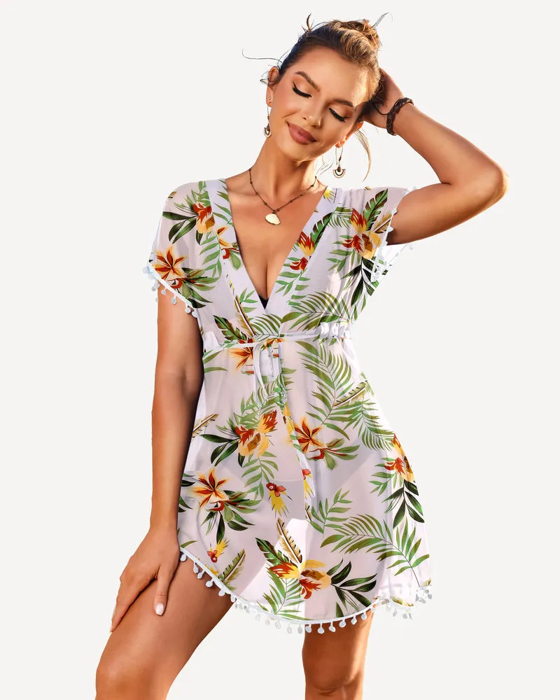 Leopard Print Swimsuit Cover Ups