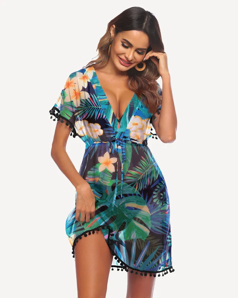 Leopard Print Swimsuit Cover Ups