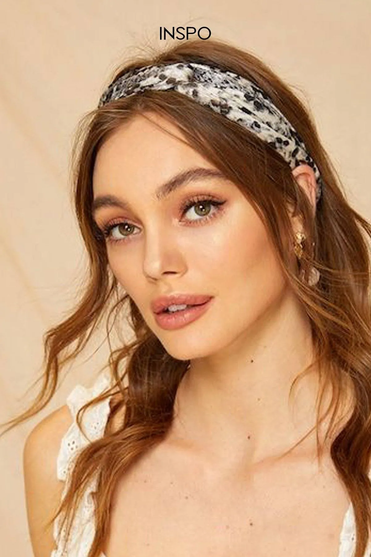 Leopard Print Top Knot Wrap Style Headband
