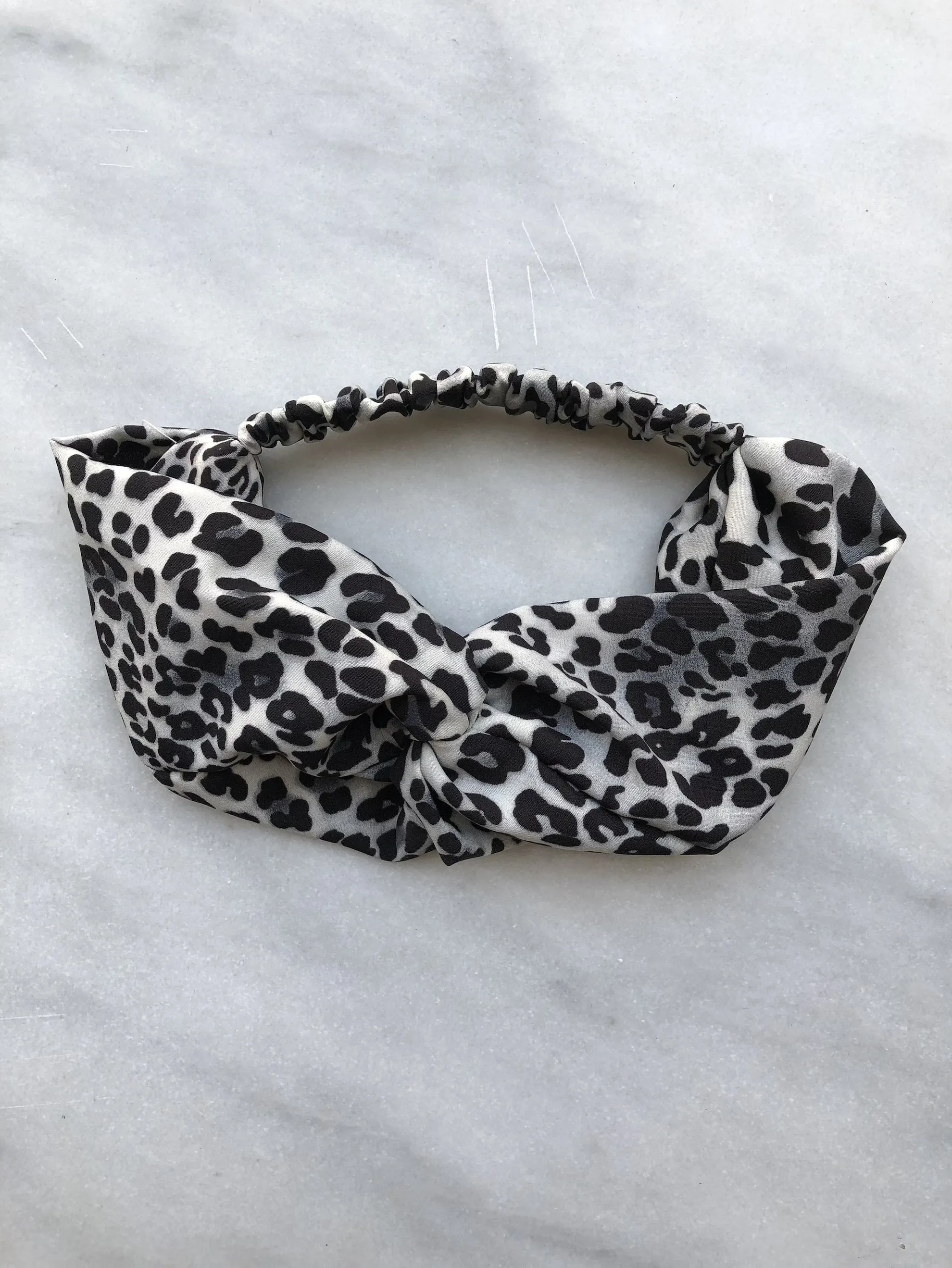 Leopard Print Top Knot Wrap Style Headband