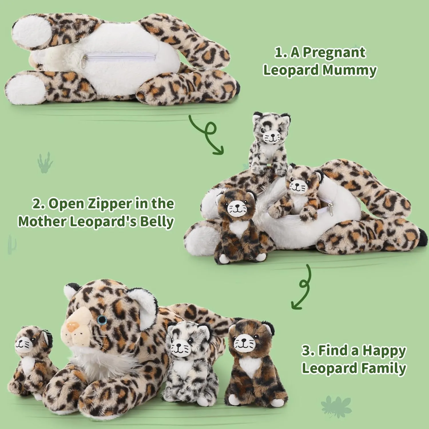 Leopard Stuffed Animal Set, 18 Inches