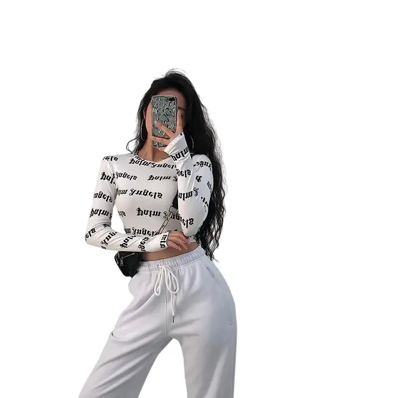 Long sleeve top with palm angels letter print