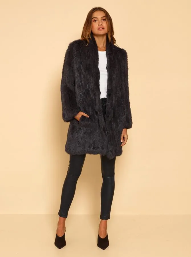 Lush Luxe Long Coat- Anthracite