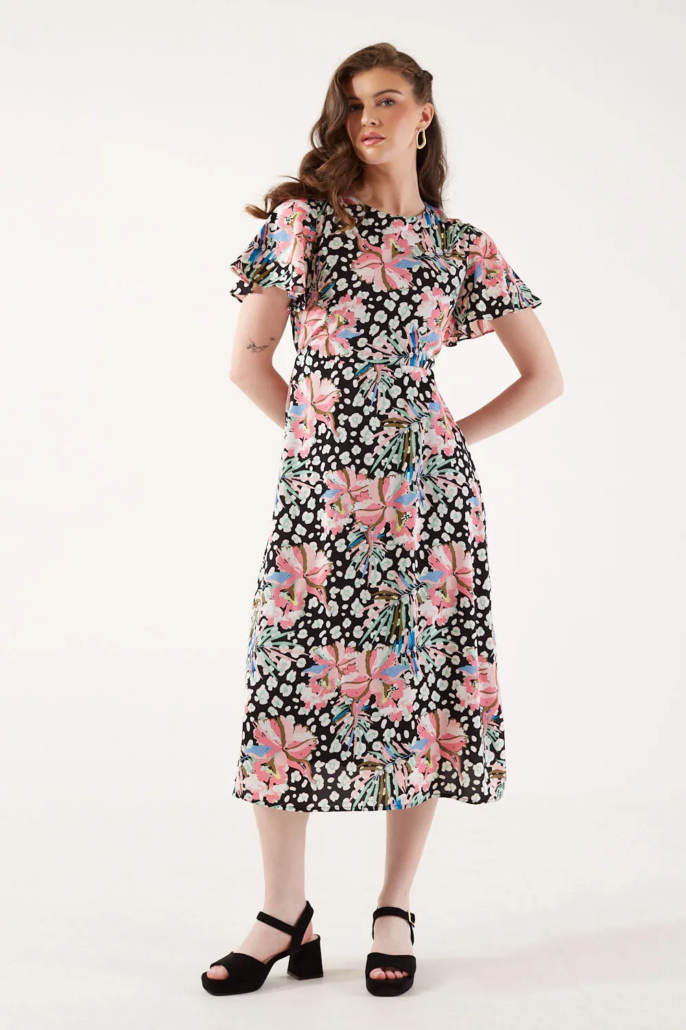 Marc Angelo Flutter Sleeve Dress