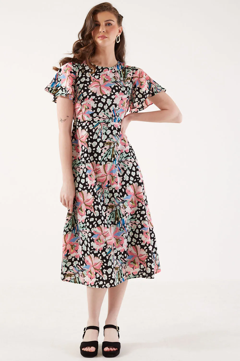 Marc Angelo Flutter Sleeve Dress