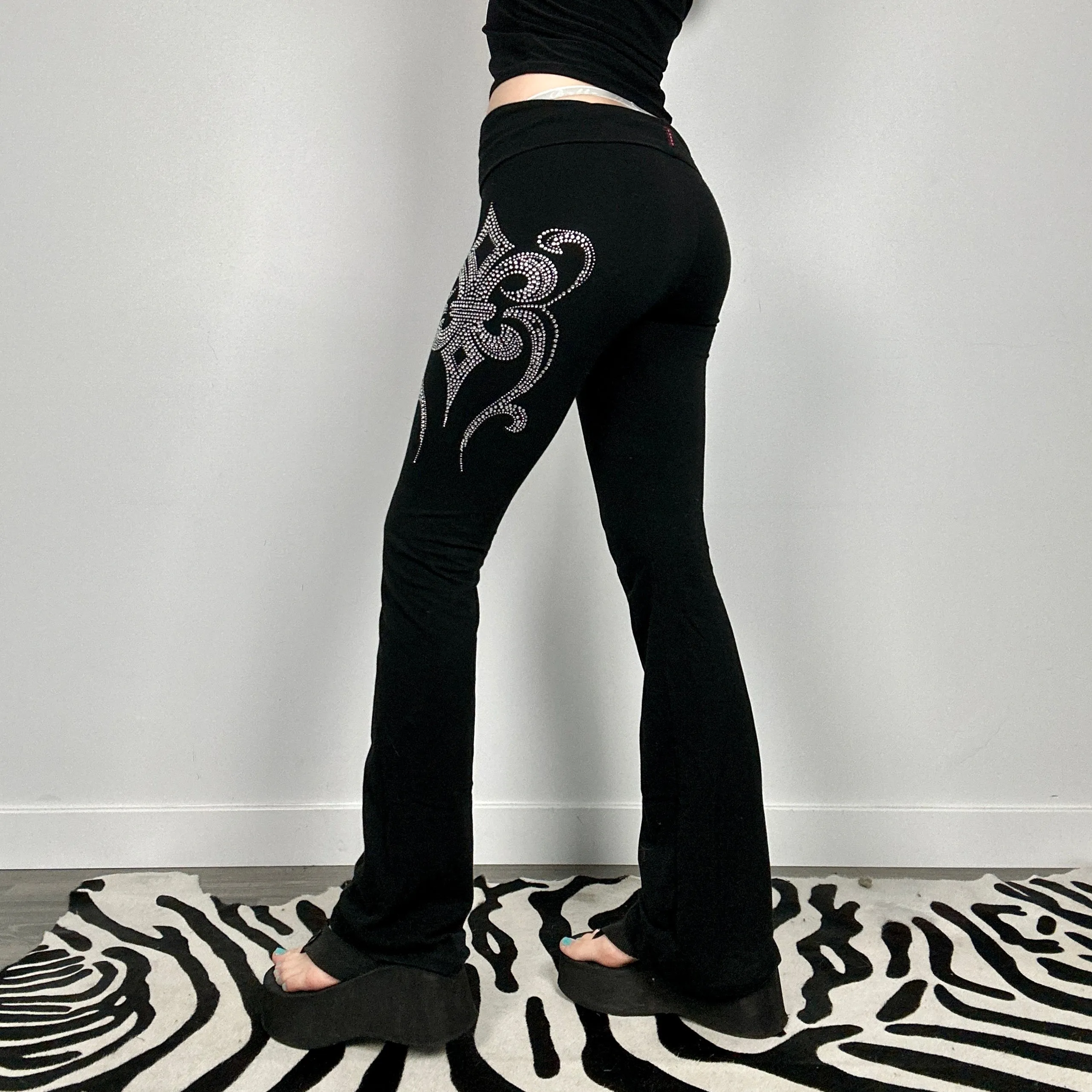 McBling Rhinestone Flare Pants