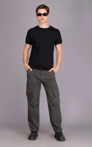 MEN STRAIGHTFIT LOOSE CARGO-Dark grey