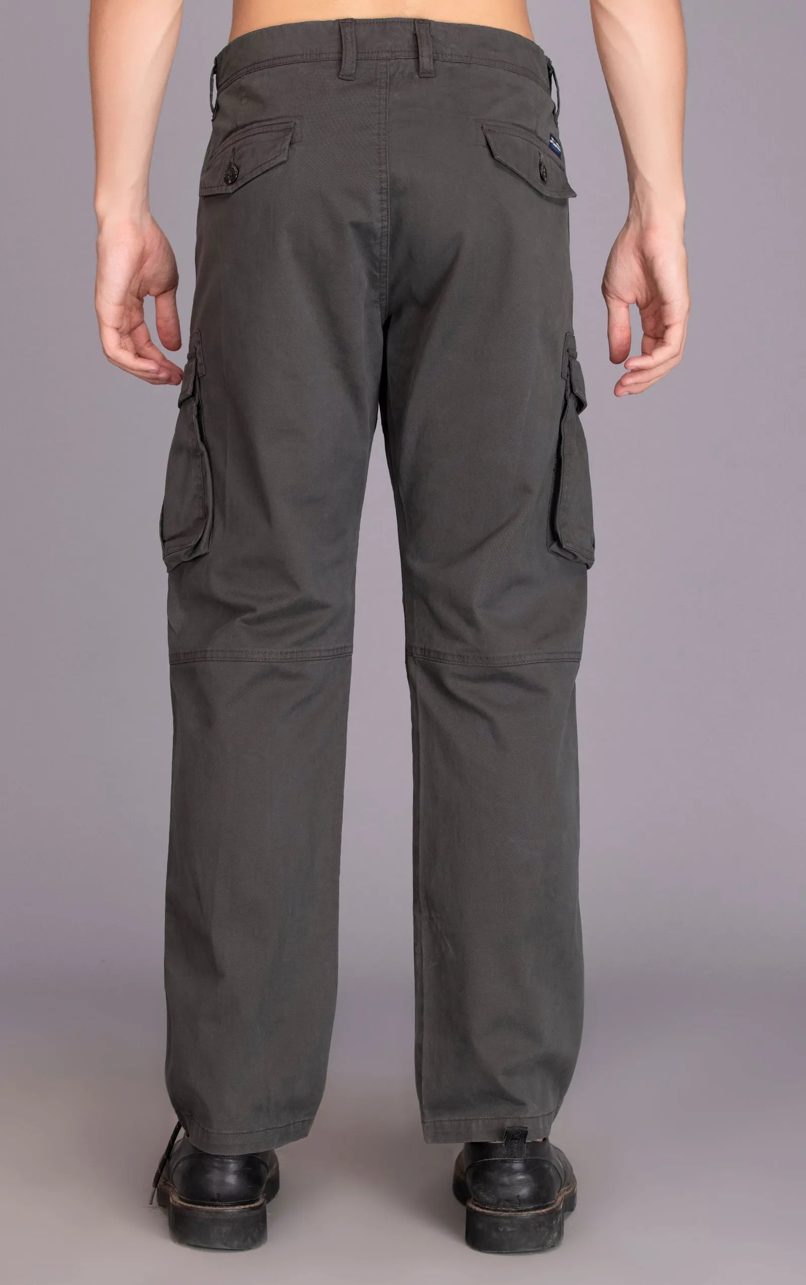 MEN STRAIGHTFIT LOOSE CARGO-Dark grey