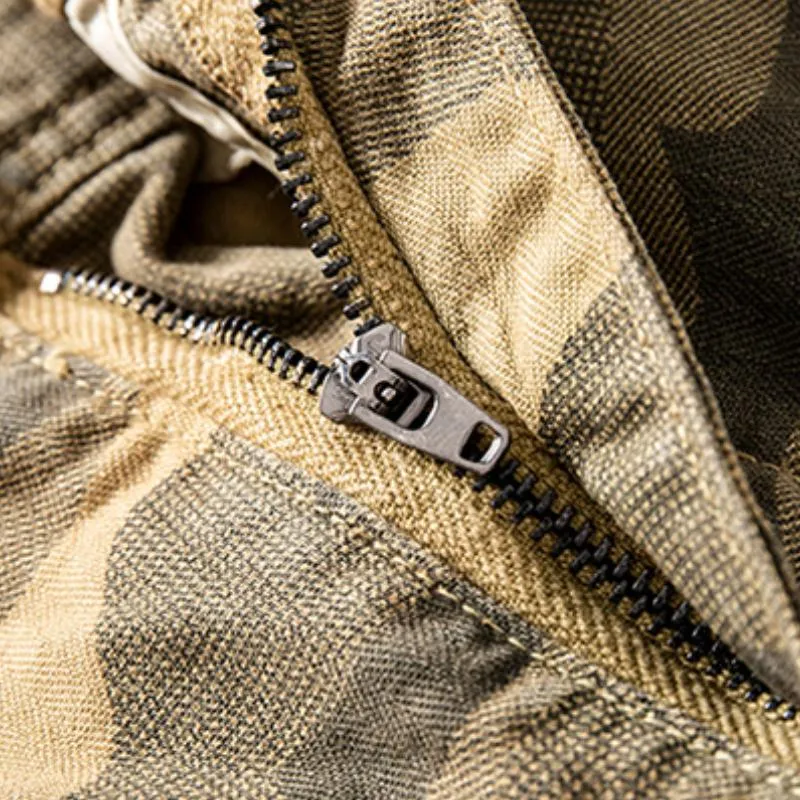 Men's Casual Outdoor Washed Camouflage Multi-pocket Cargo Pants 63394481M