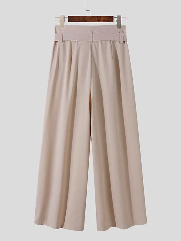 Mens Loose High-waisted Straight-leg Pants SKUI61770