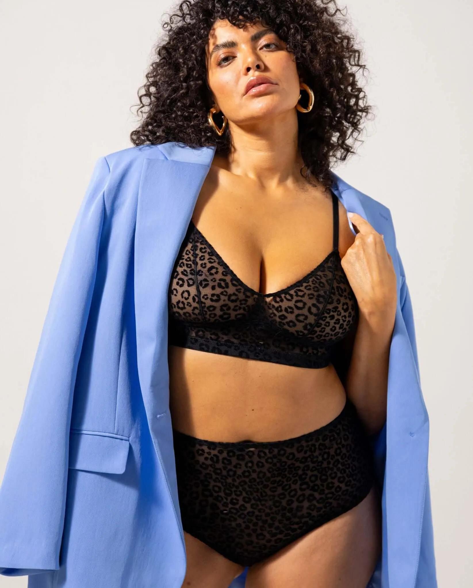 Mesh Balconette Black Leopard
