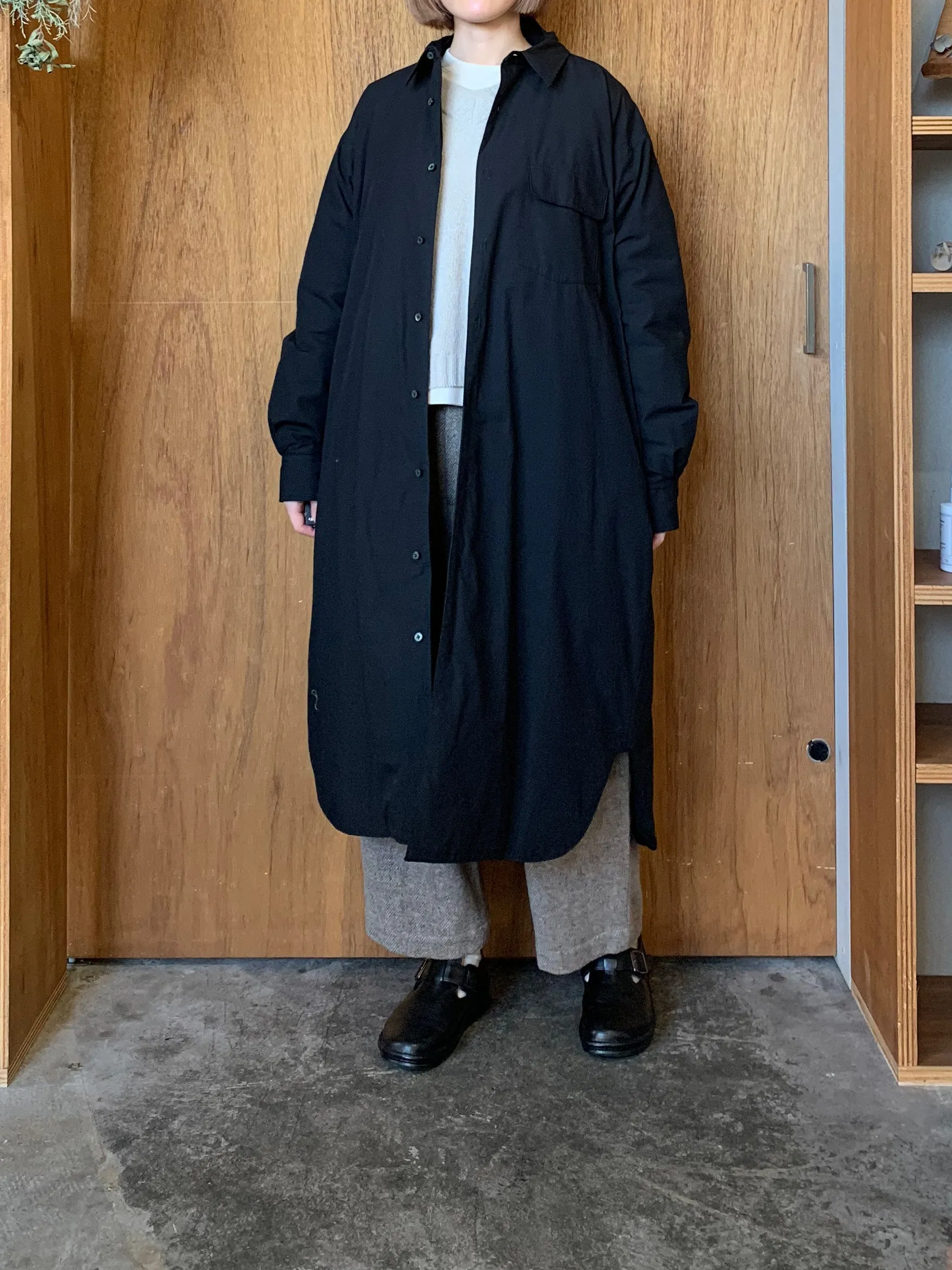 miffew / LONG DOWN SHIRTS ONEPIECE（BK）