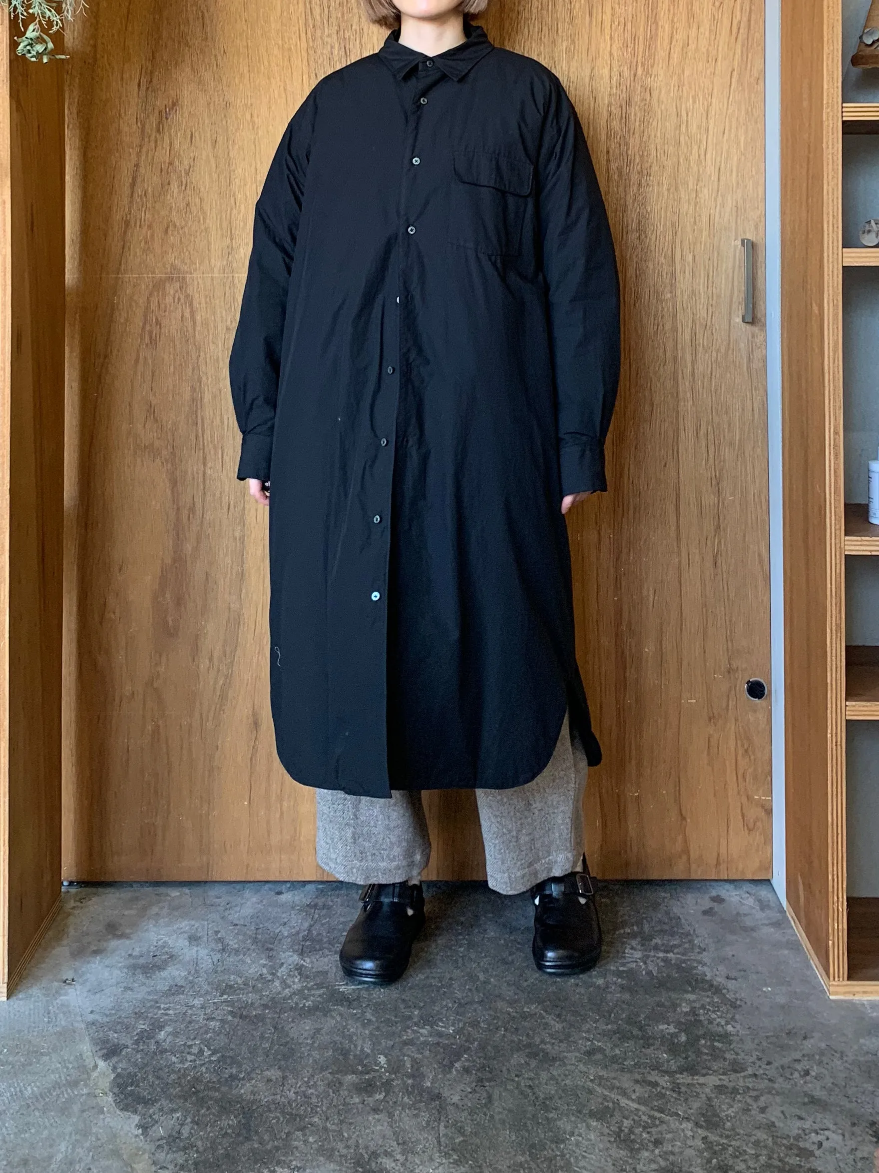 miffew / LONG DOWN SHIRTS ONEPIECE（BK）