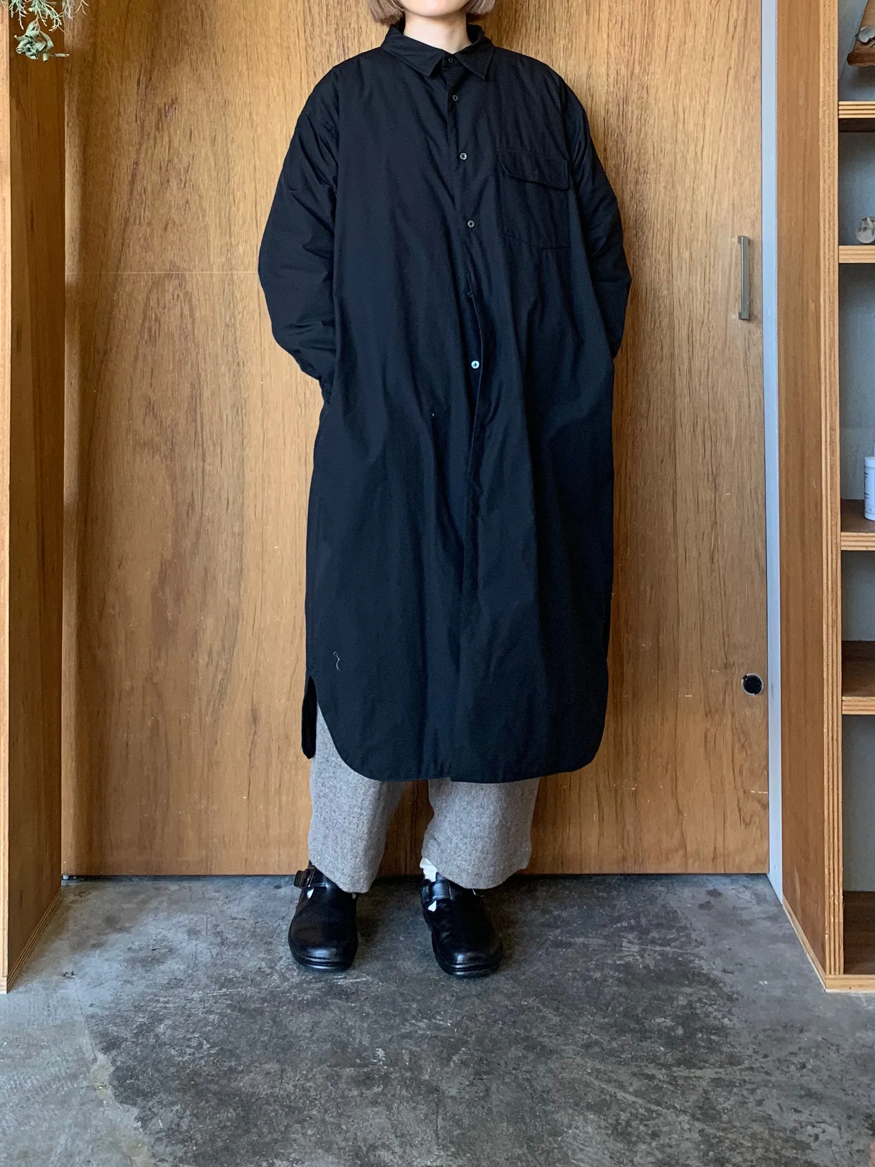 miffew / LONG DOWN SHIRTS ONEPIECE（BK）