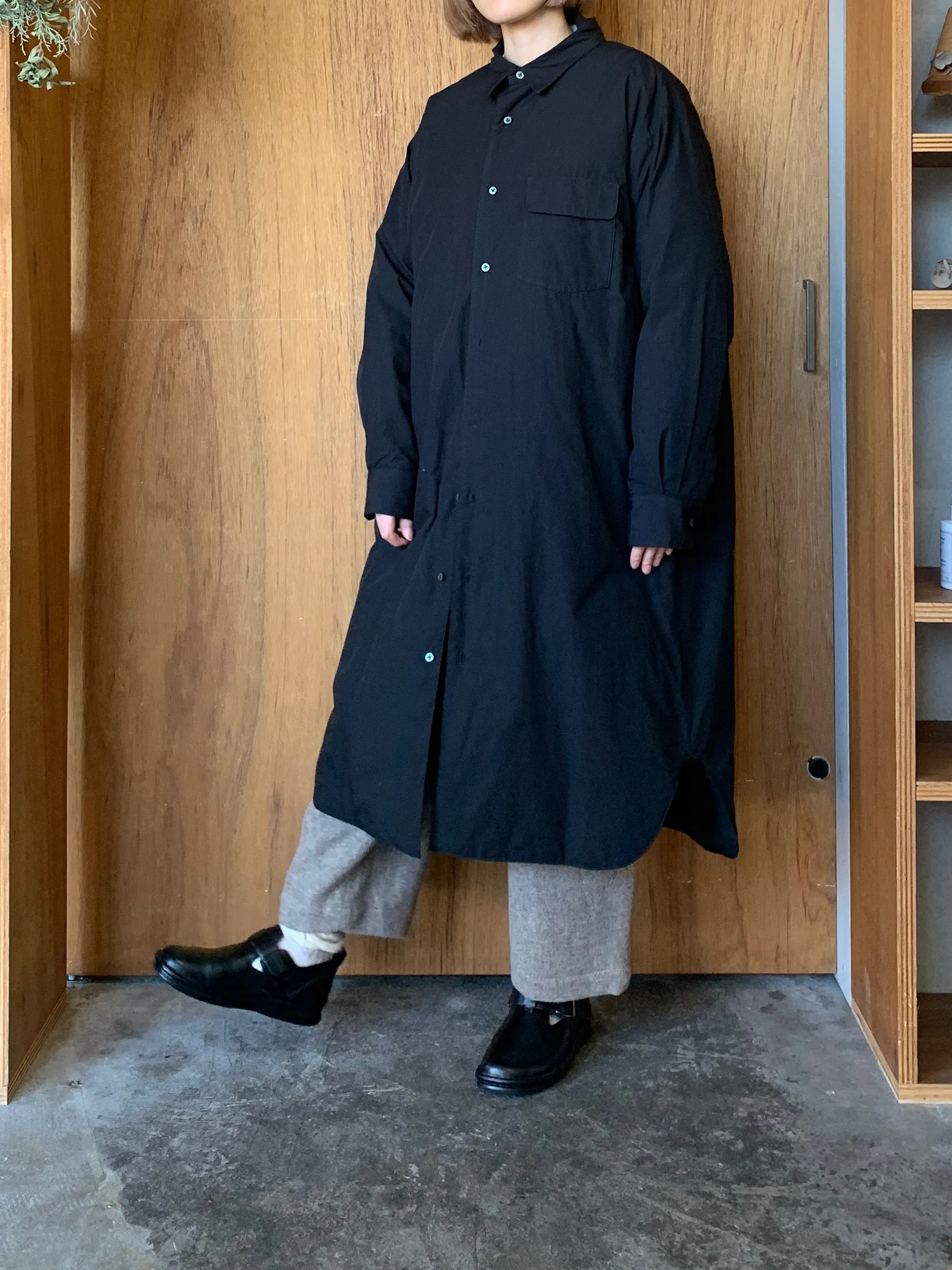 miffew / LONG DOWN SHIRTS ONEPIECE（BK）