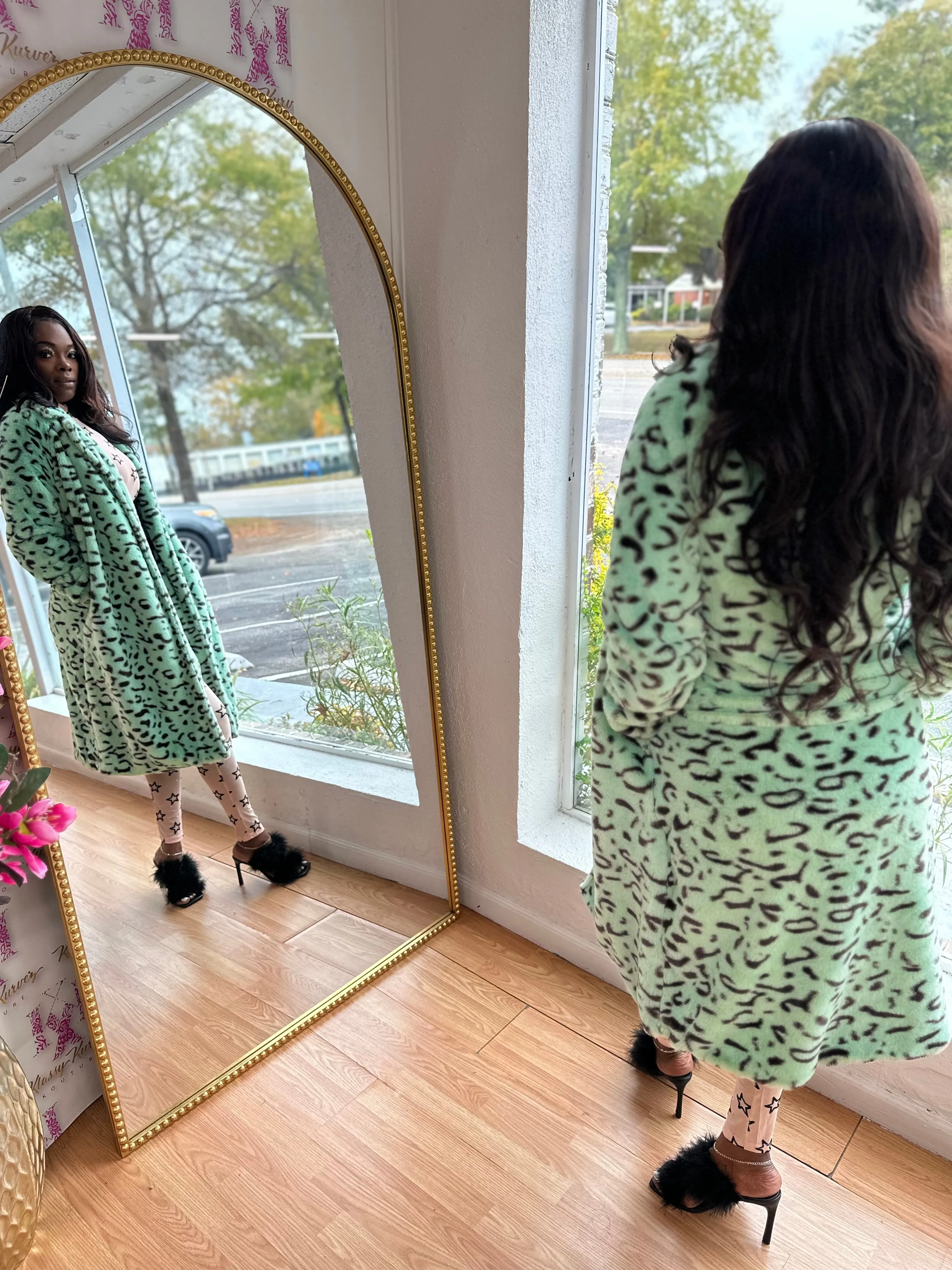 MINT LEOPARD COAT