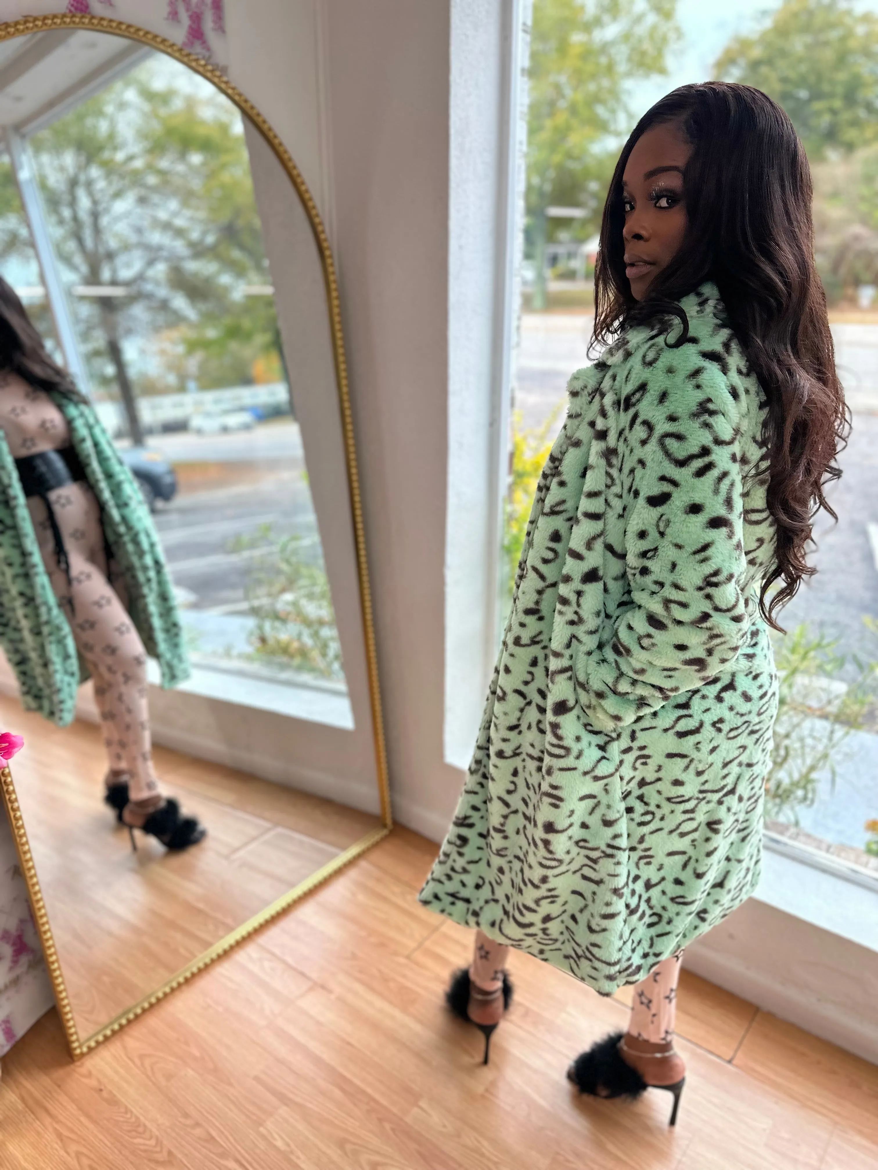 MINT LEOPARD COAT