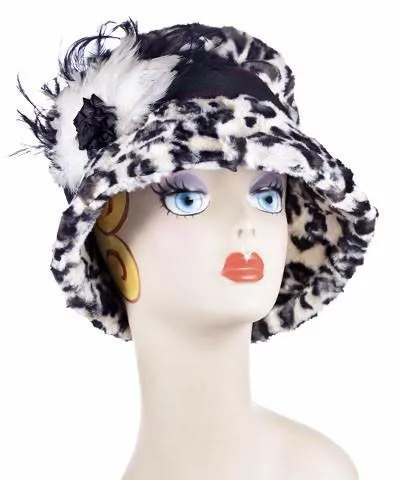 Molly Hat Style - Luxury Faux Fur in White Jaguar -  Sold Out!