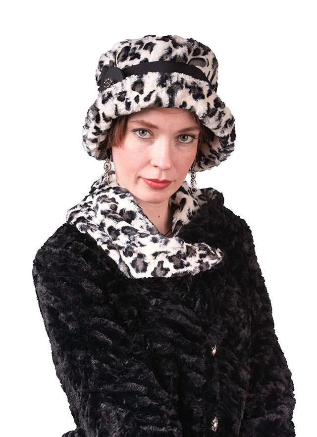Molly Hat Style - Luxury Faux Fur in White Jaguar -  Sold Out!