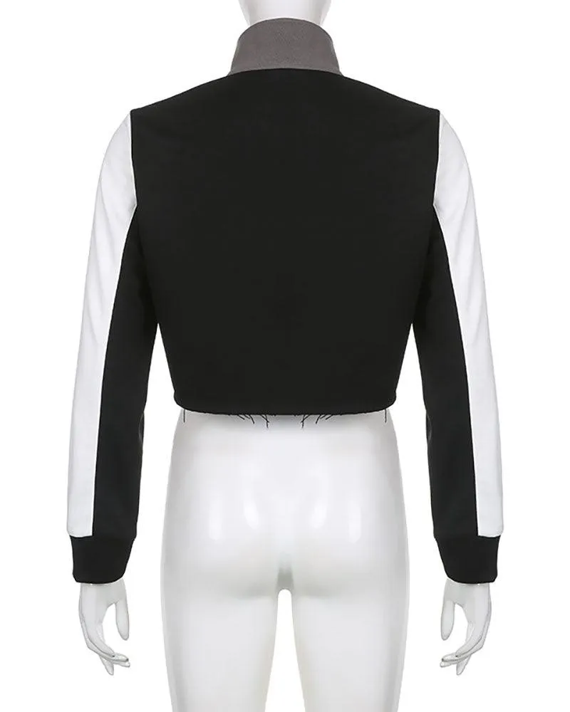 Motorcycle Turtleneck Pullover Crop Top