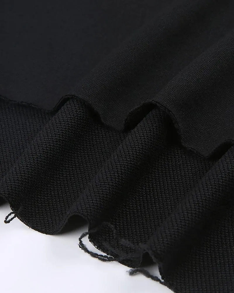Motorcycle Turtleneck Pullover Crop Top