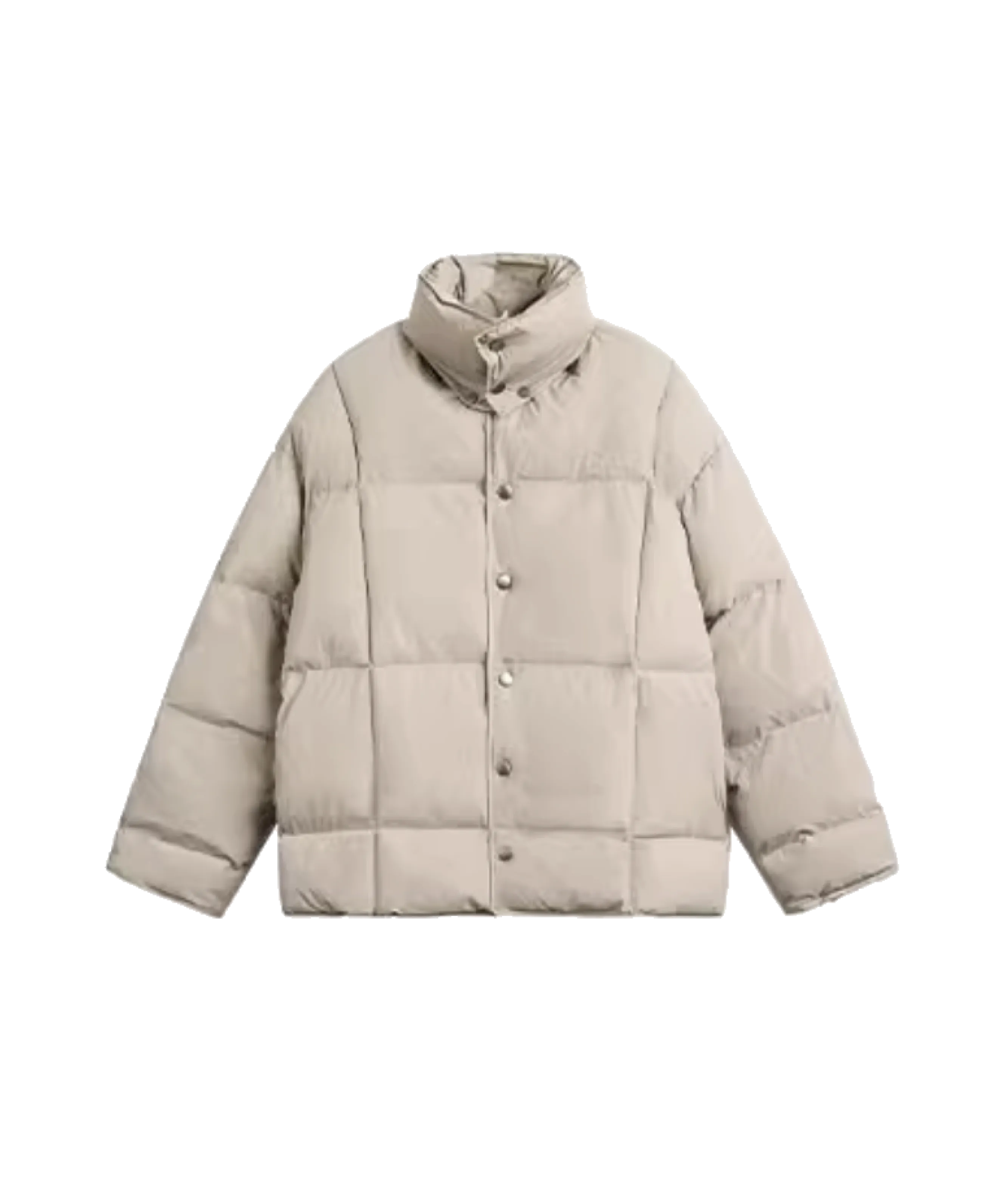 Moveable High-collar Duck Down Coat