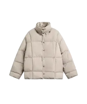 Moveable High-collar Duck Down Coat