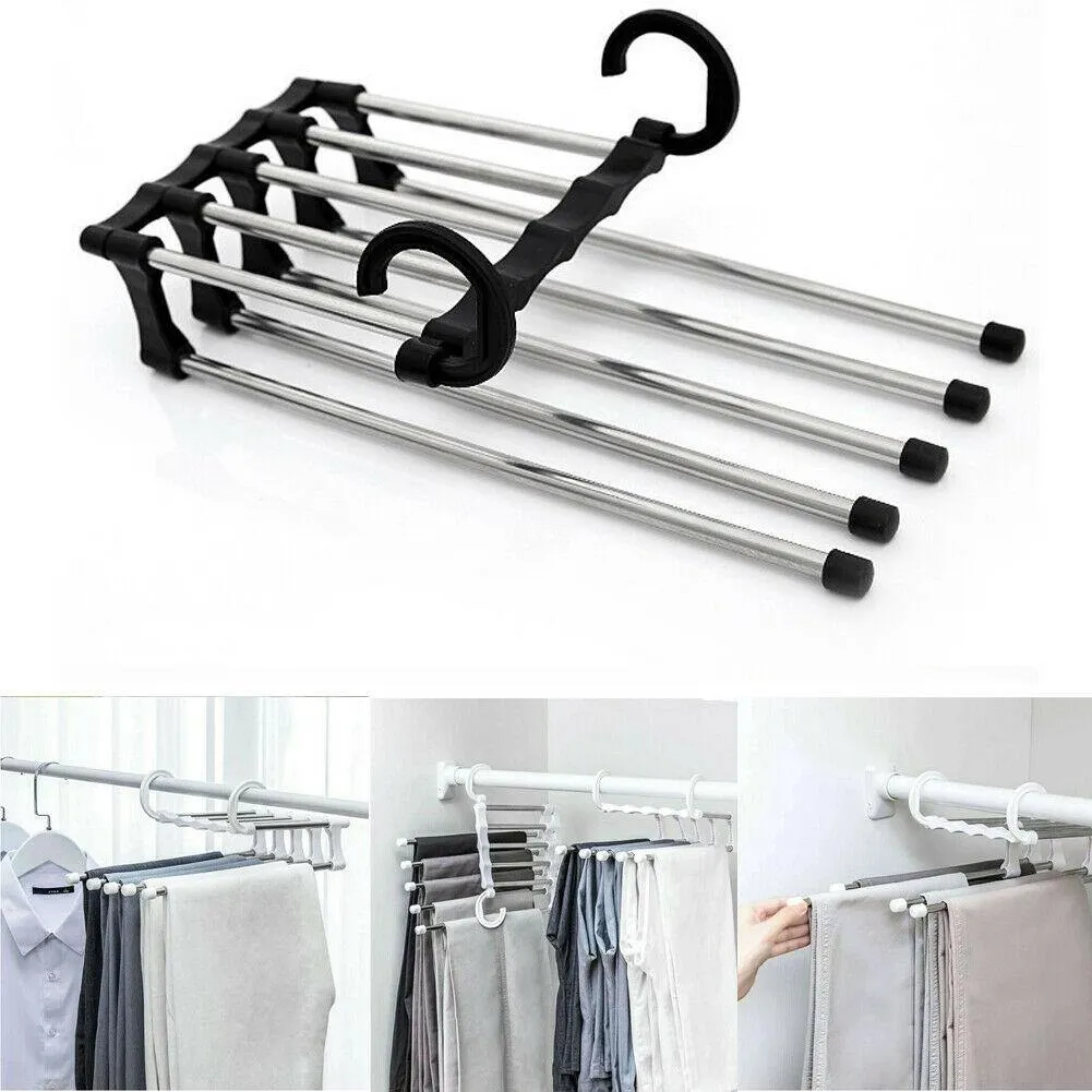 Multi-Layer Hanging Pants Storage Rack Five in One hundred Magical Magic Hanger