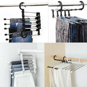 Multi-Layer Hanging Pants Storage Rack Five in One hundred Magical Magic Hanger