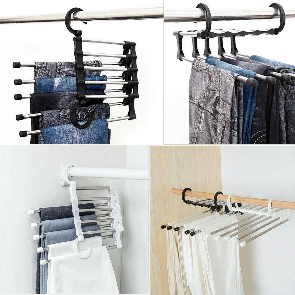 Multi-Layer Hanging Pants Storage Rack Five in One hundred Magical Magic Hanger