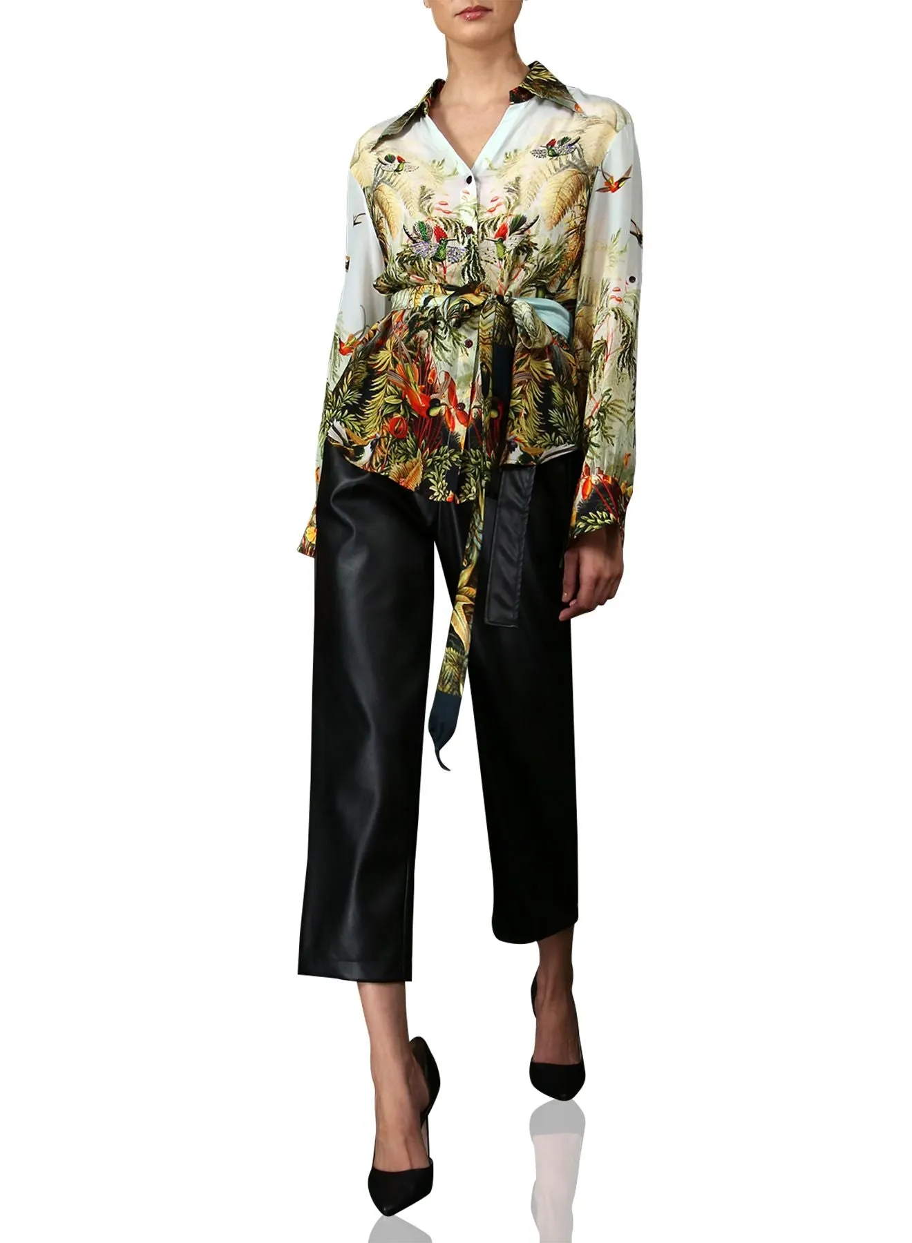 Nature Print Silk Shirt