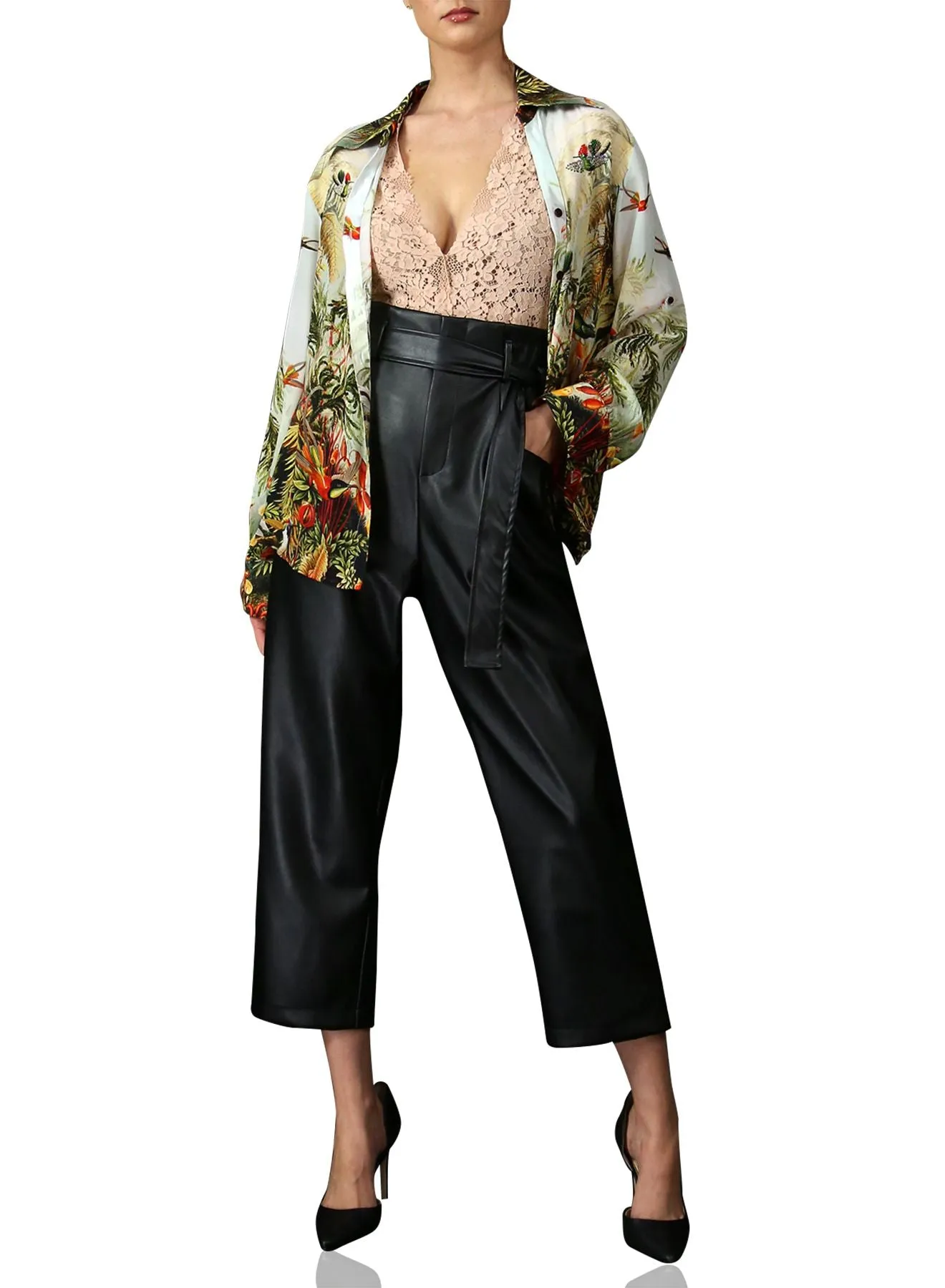 Nature Print Silk Shirt