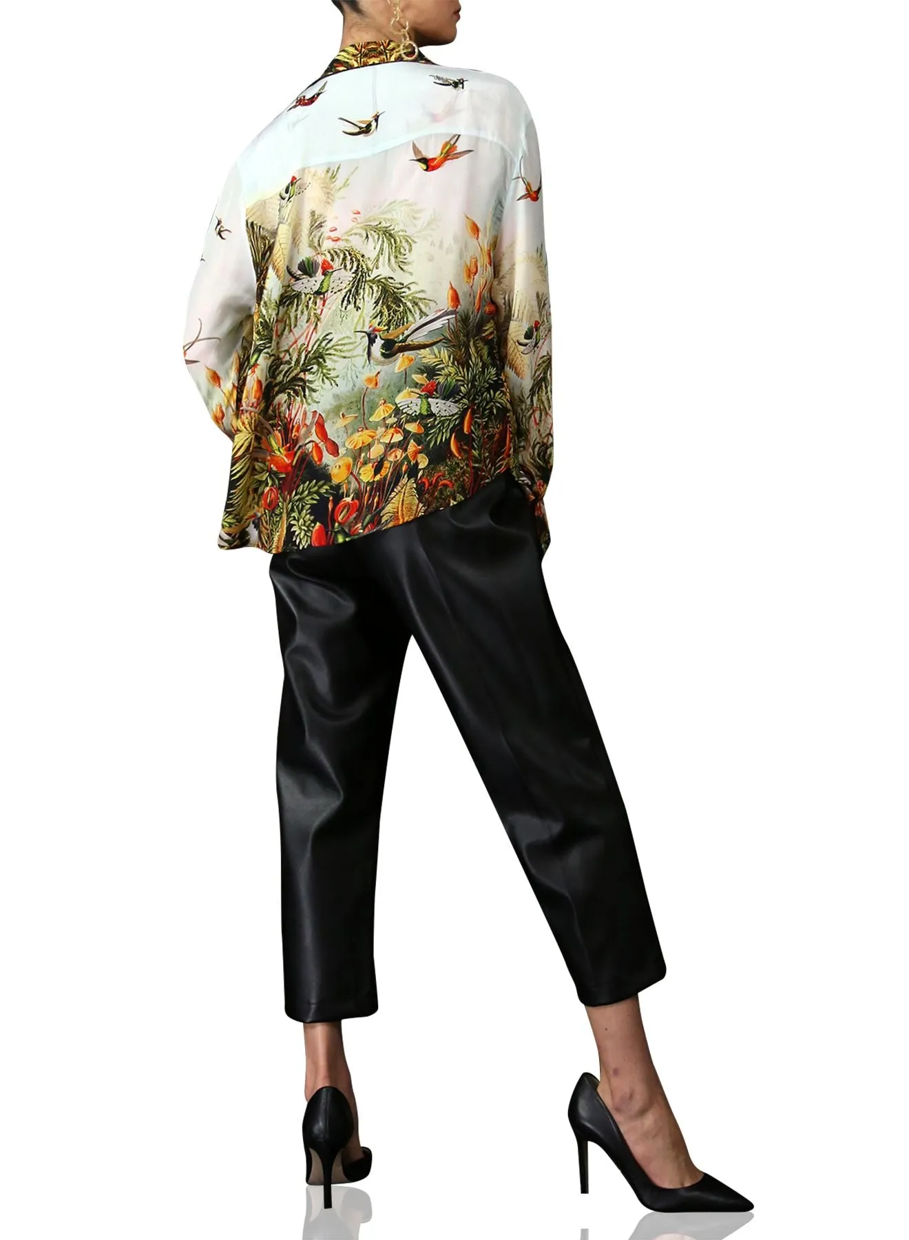 Nature Print Silk Shirt
