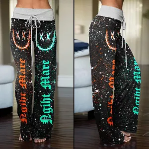 Nightmare Face Smile Half Galaxy High-waisted Wide Leg Pants