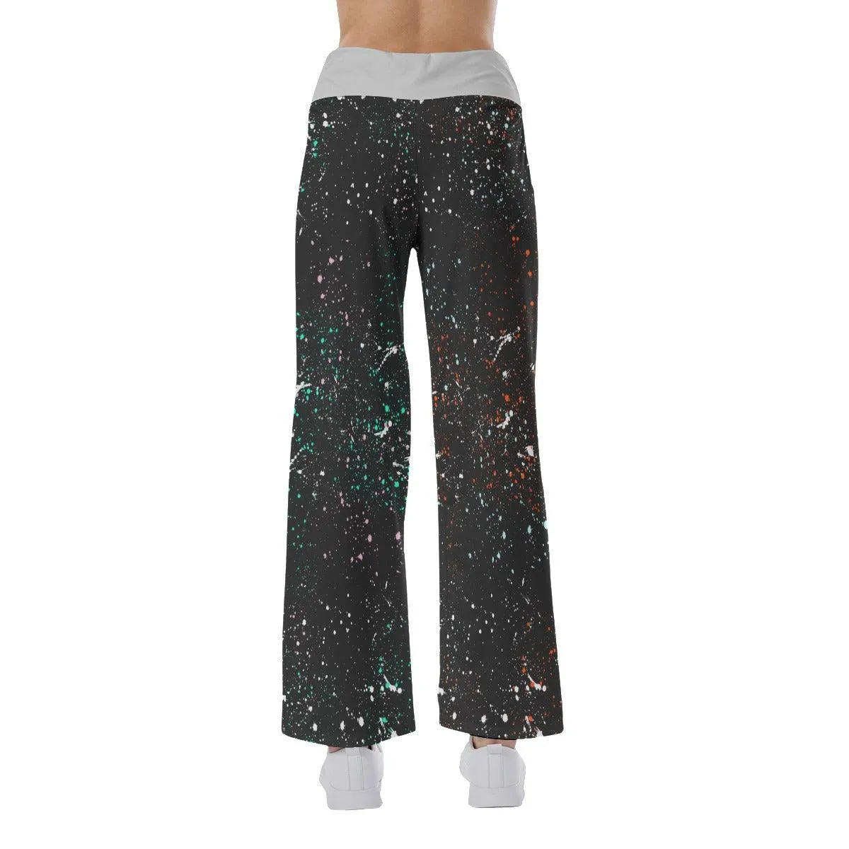 Nightmare Face Smile Half Galaxy High-waisted Wide Leg Pants