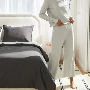 Organic Thermal Wide Leg Pant, Fog
