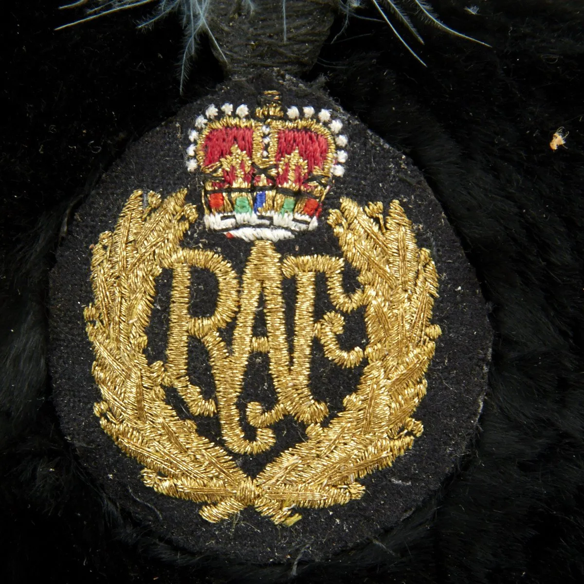 Original British Royal Air Force (RAF) Fur Busby with Blue Feather Plume