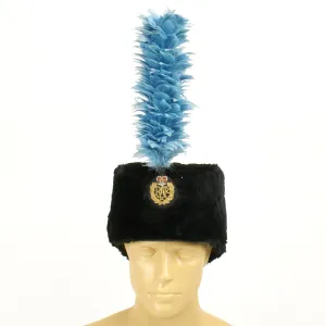 Original British Royal Air Force (RAF) Fur Busby with Blue Feather Plume