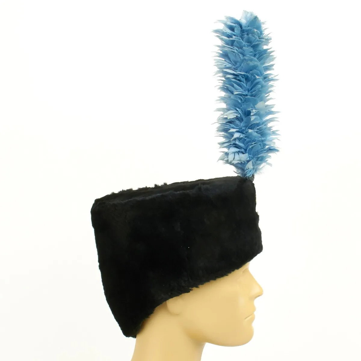 Original British Royal Air Force (RAF) Fur Busby with Blue Feather Plume