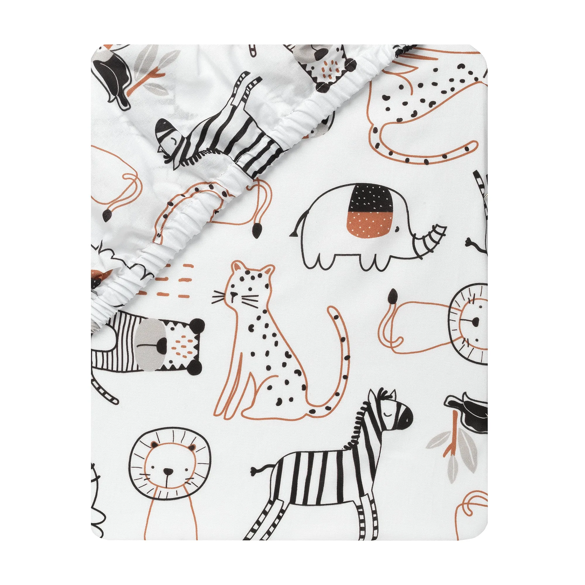 Patchwork Jungle Cotton Fitted Crib Sheet