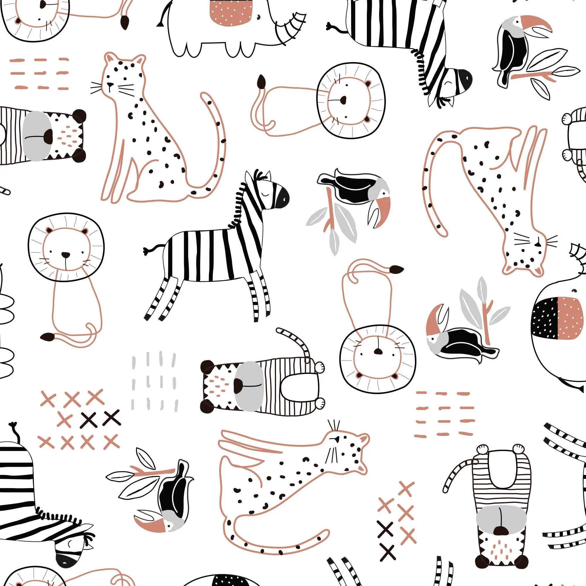 Patchwork Jungle Cotton Fitted Crib Sheet