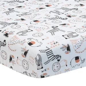 Patchwork Jungle Cotton Fitted Crib Sheet