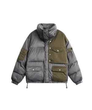 Patchwork Two Tone Down Coat