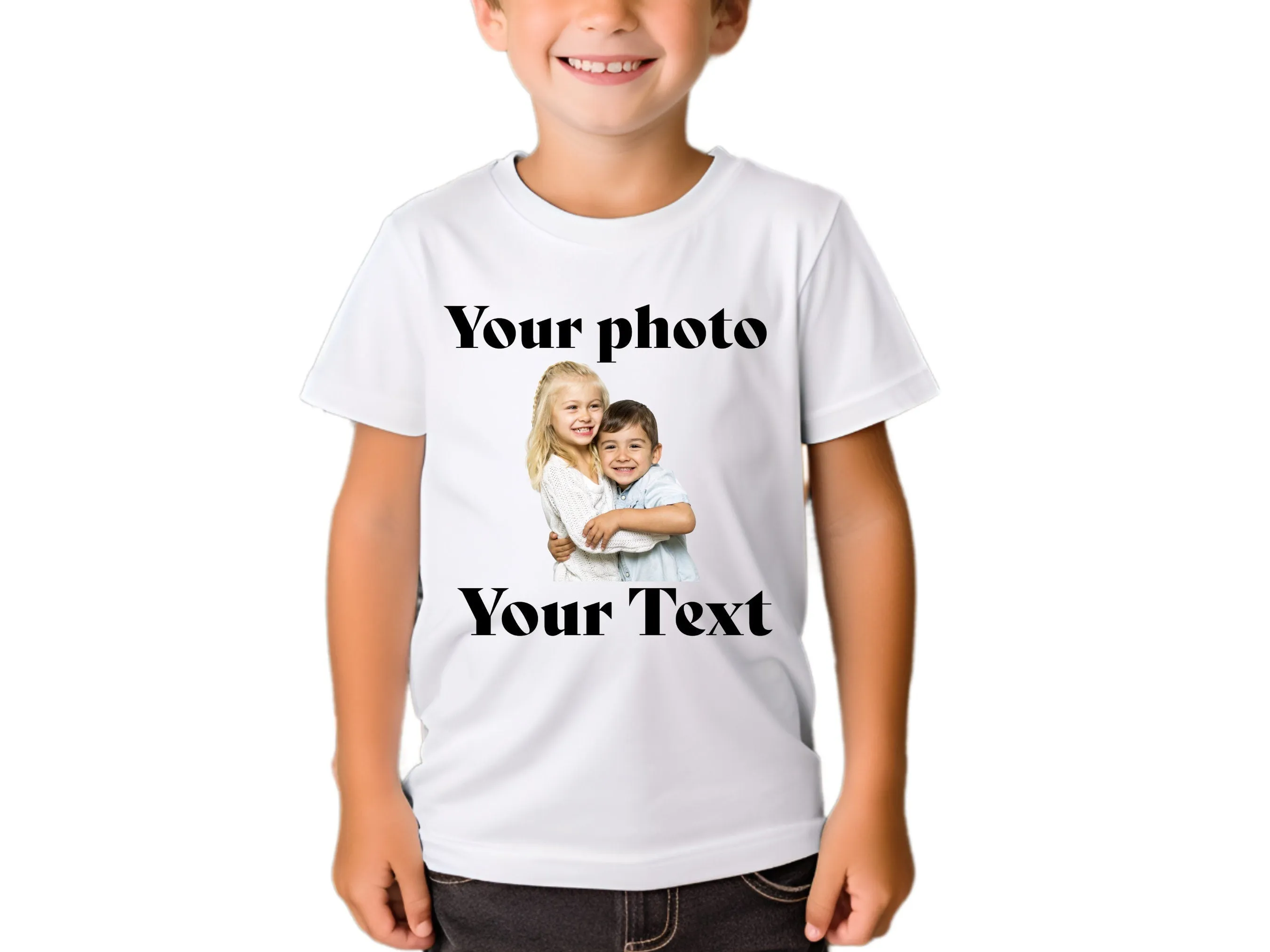 Personalized Kids Shirt Gift Custom Text or Your Photo Boy Tee