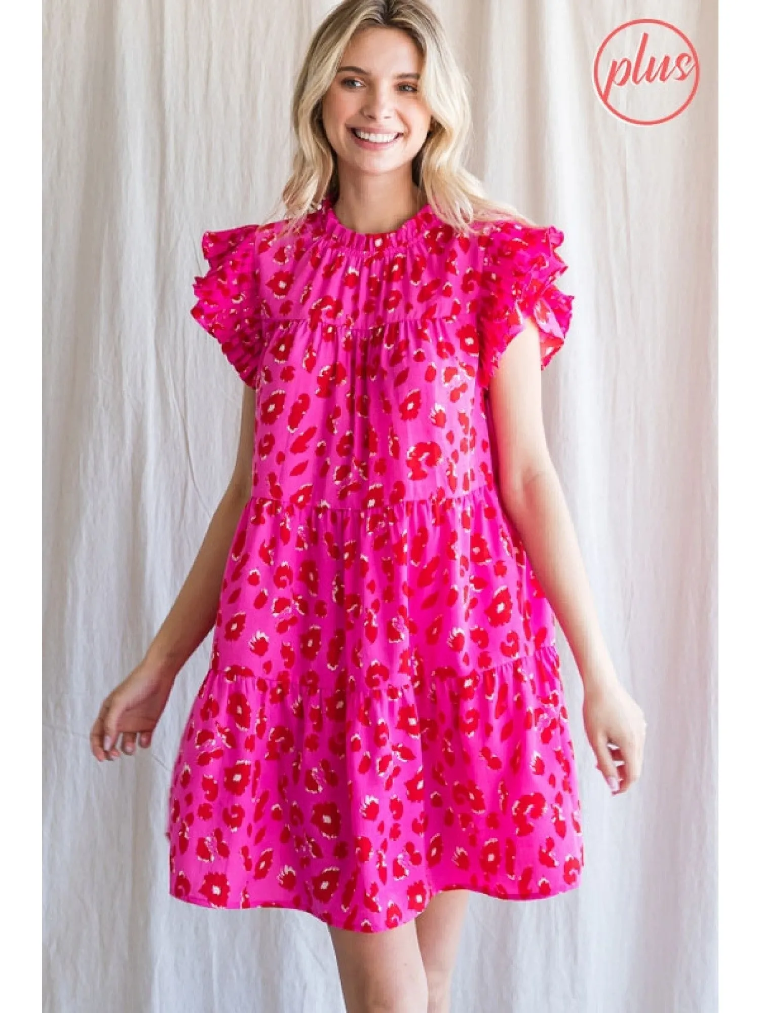 Pink Leopard Print Dress