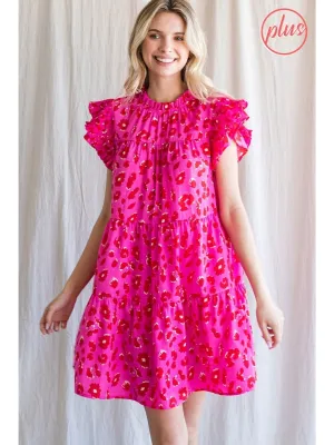 Pink Leopard Print Dress