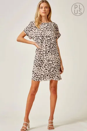 PLUS Leopard Print Shift Dress