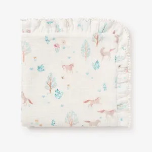 Pony Meadow Organic Muslin Fur Back Security Blanket
