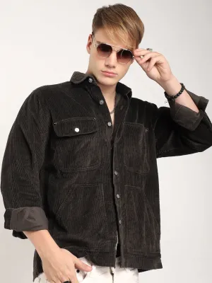 Prime Fit Corduroy Chocolate Shacket