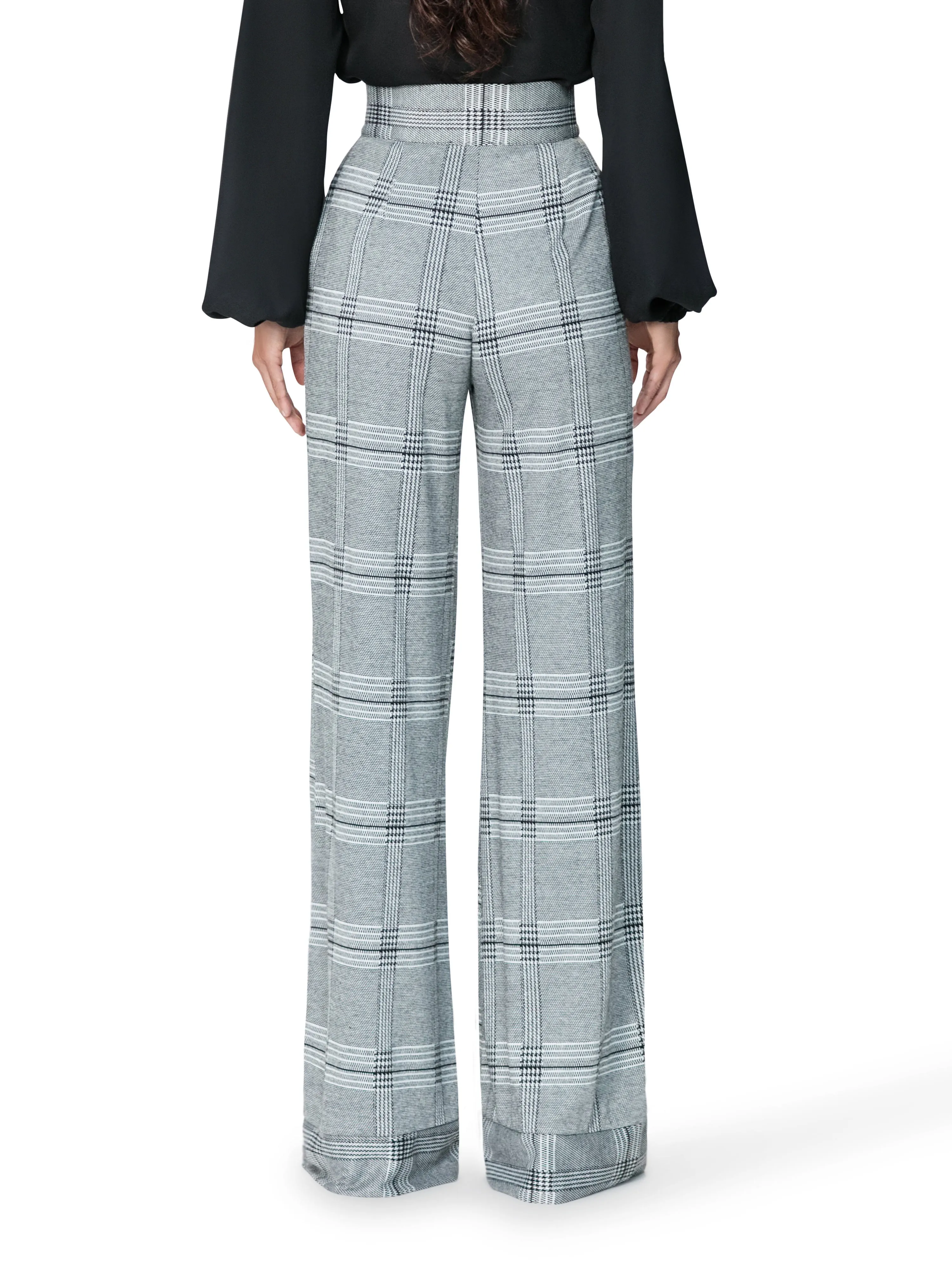 "Bardot" High Waist Houndstooth Pants